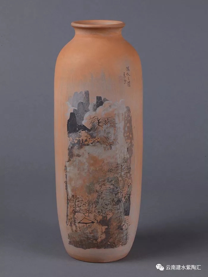 建水紫陶名家向进兴花瓶 建水紫陶名家向进兴花瓶