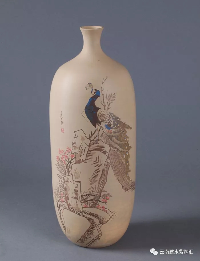 建水紫陶大师名家向进兴作品欣赏花瓶 建水紫陶大师名家向进兴作品欣赏花瓶
