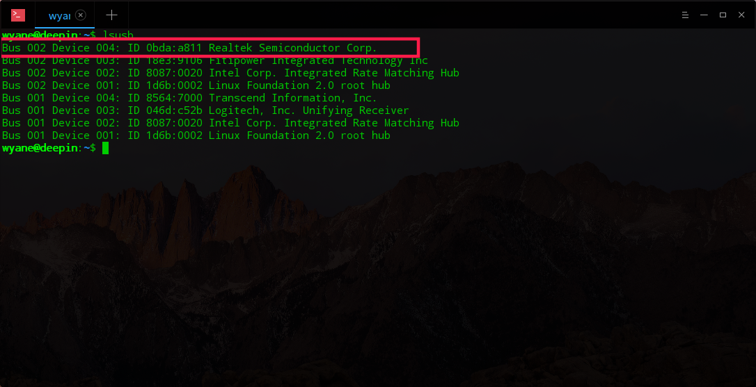 列出当前usb硬件