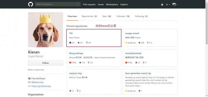 找到主题的github页面
