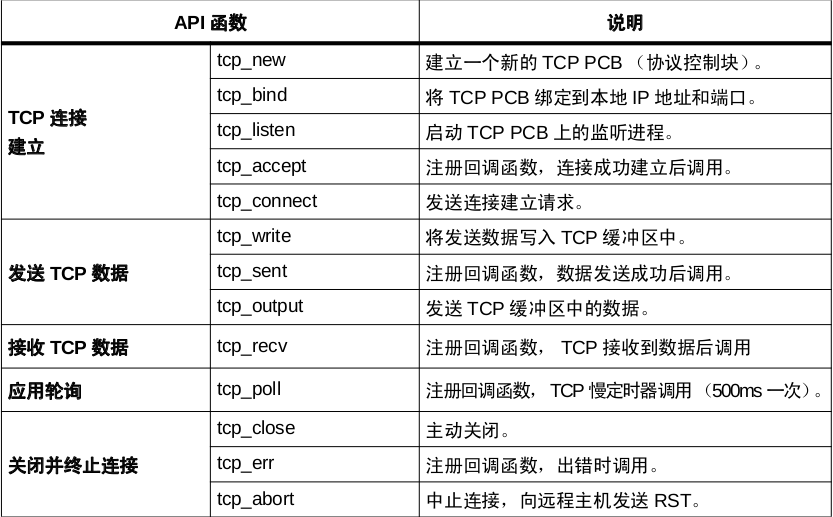 TCP RAW API