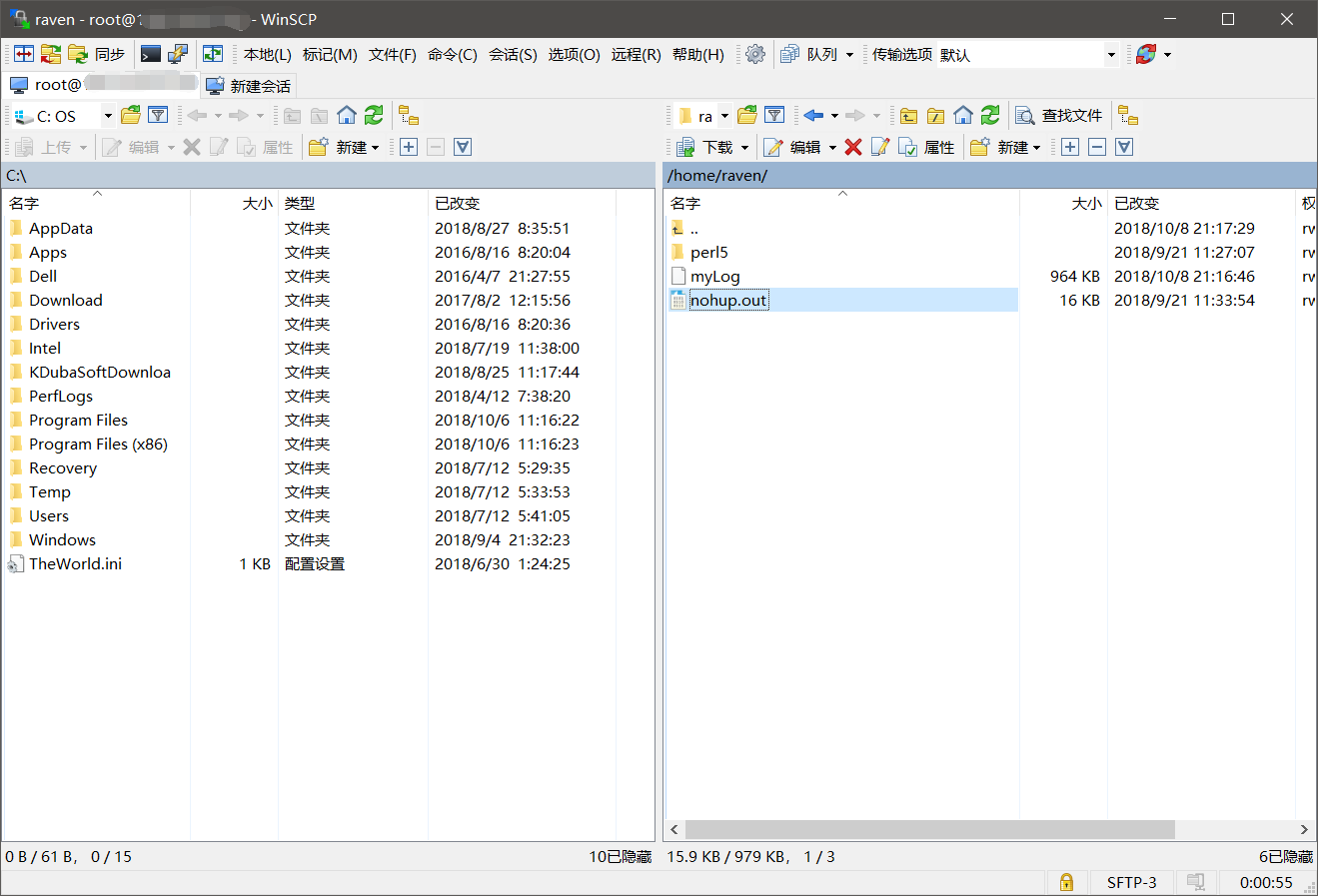 WinSCP界面