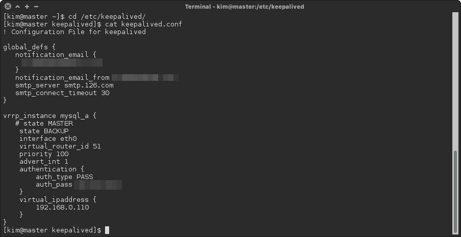 keepalived configure