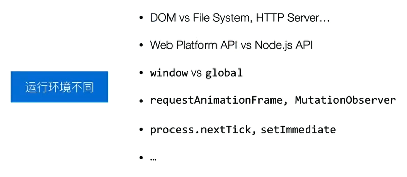 Node.js VS 浏览器上的 JS