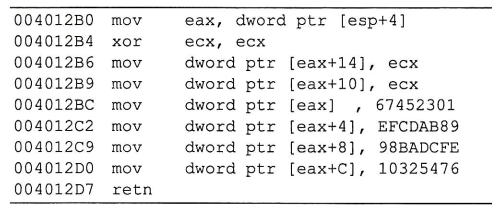 再根据后续出现的md5算法的正弦函数表（如D76AA478）中的元素可以判断为md5算法