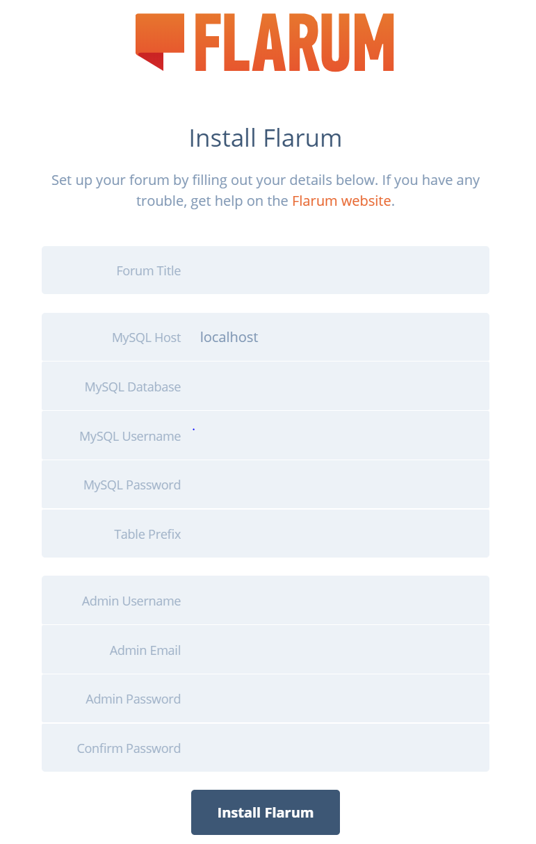 设置数据库和管理员帐号