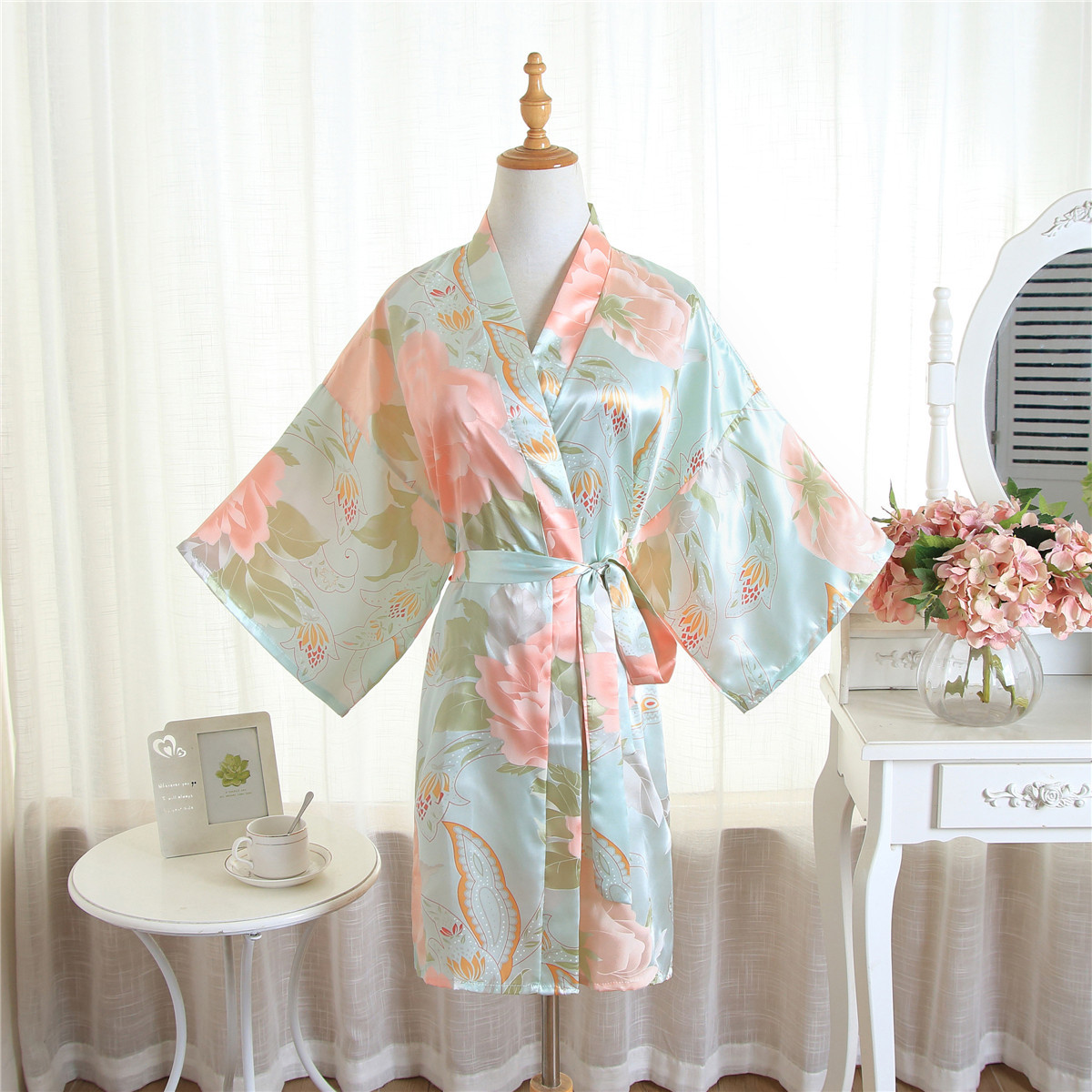 oriental satin robe