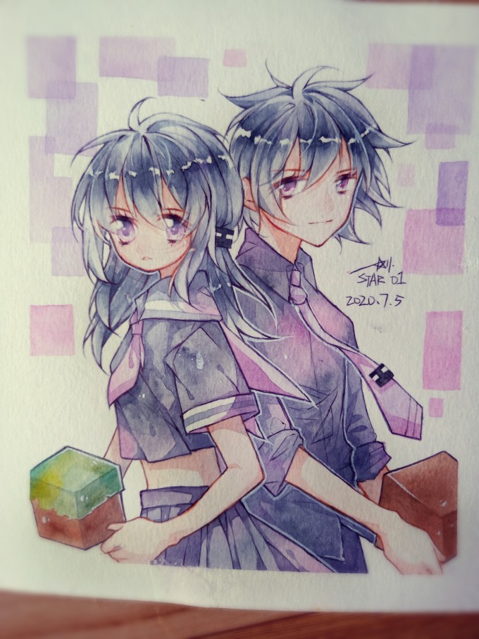 Star的同人绘画 6 末影人 末影娘的水彩 Bushi 周边创作 Minecraft 我的世界 中文论坛 手机版 Powered By Discuz