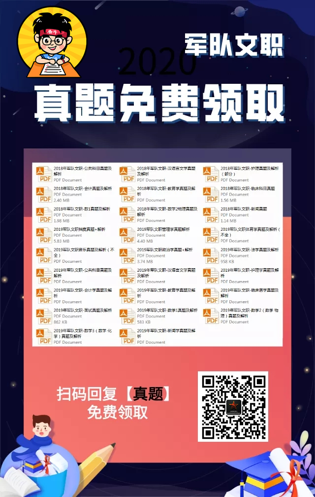 【限时领取】来点福利吧,2018-2019年文职考试真题送您!插图(4) 【限时领取】来点福利吧,2018-2019年文职考试真题送您!插图(4)