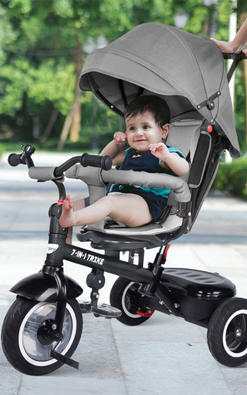 Tricycle Bébé Evolutif 7 en 1 Vélo Enfant Garçon Fille Réversible Roues