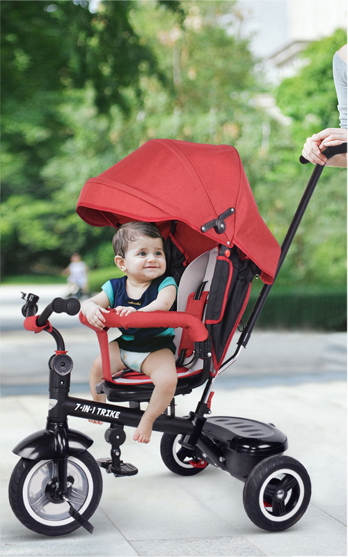 BESREY Tricycle BéBé Evolutif 7 en 1 Vélo Enfant Réversible avec Roues