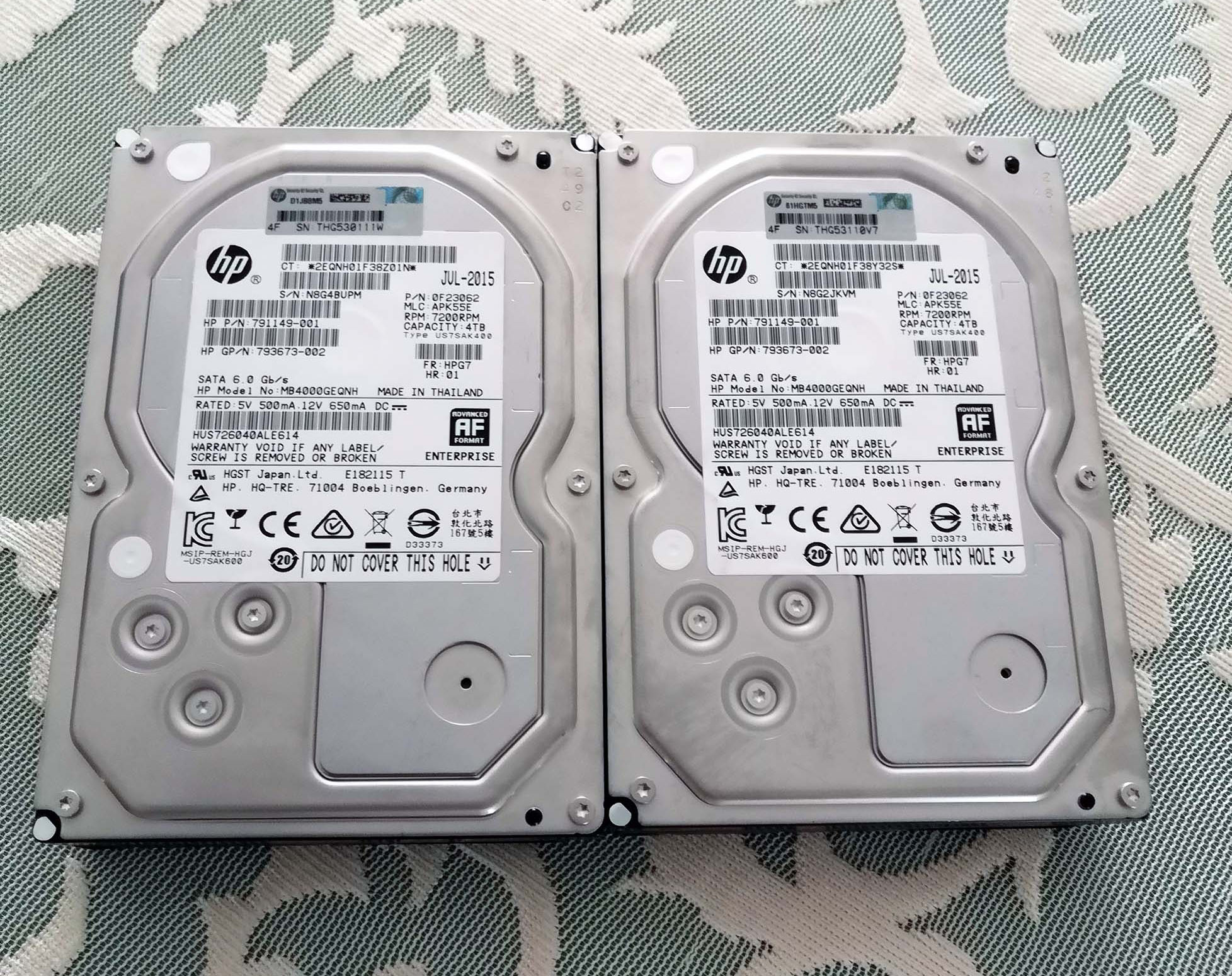 hp惠普4tbsata企业级硬盘mb4000geqnhpn791149001拆机货评测