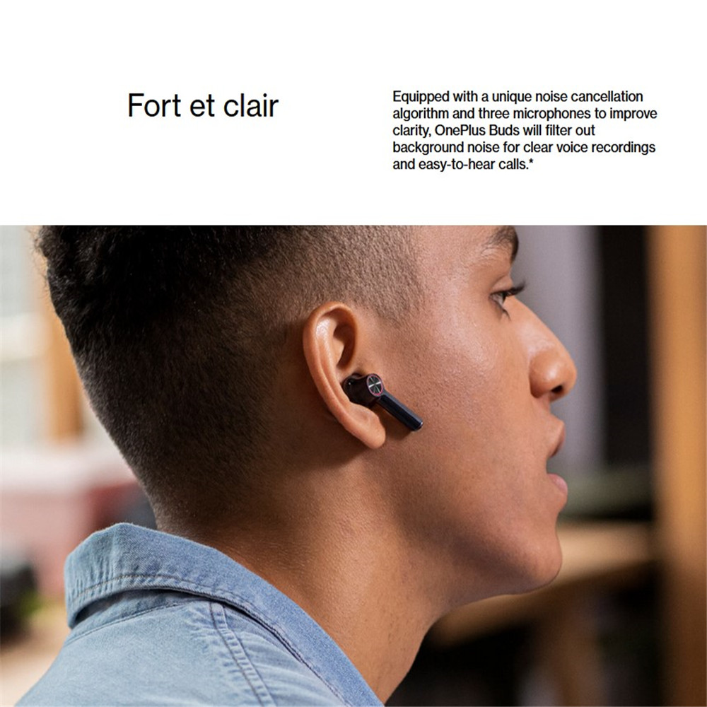 OnePlus Buds Grey TWS Écouteurs Casque sans fil Bluetooth 5.0 Réduction du bruit faible latence Eerphone