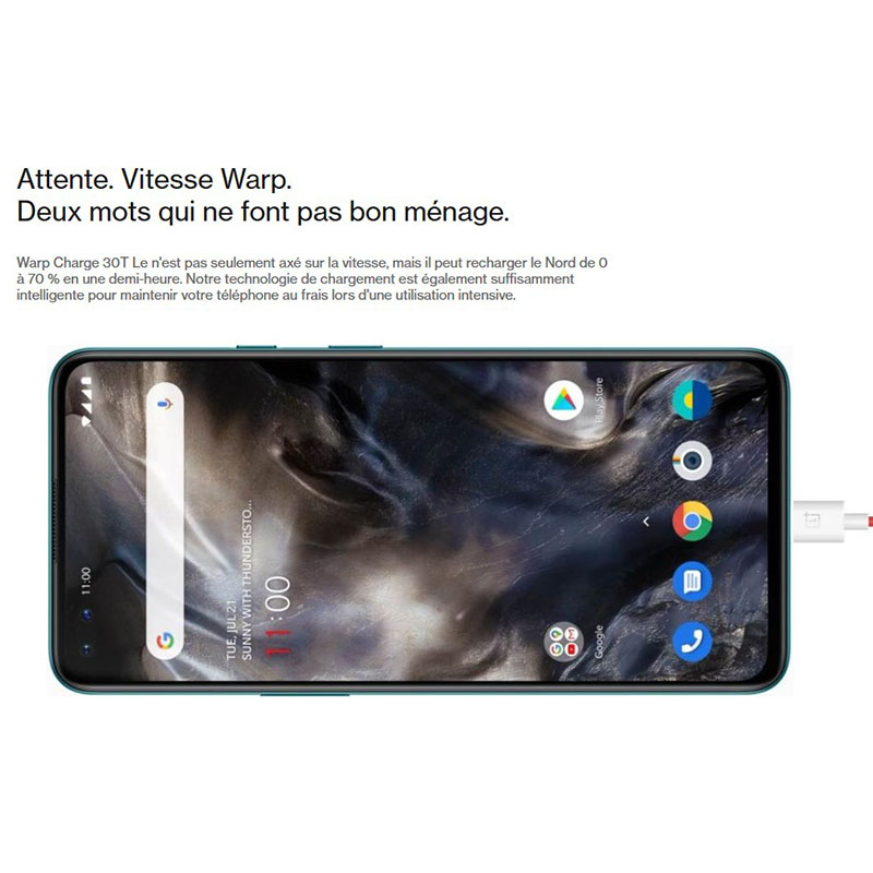 OnePlus Nord Bleu Marble 8Go 128Go 5G Version AC2003 