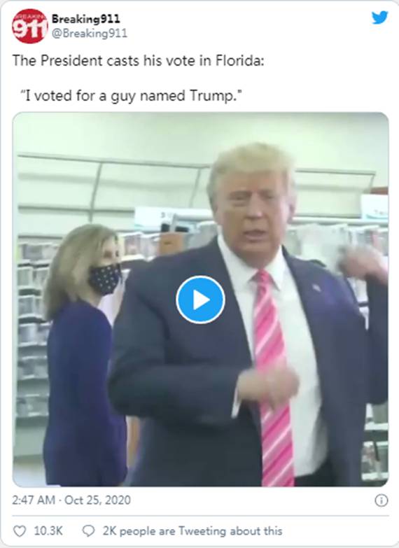 特朗普总统投了票|Sierra(NZ)