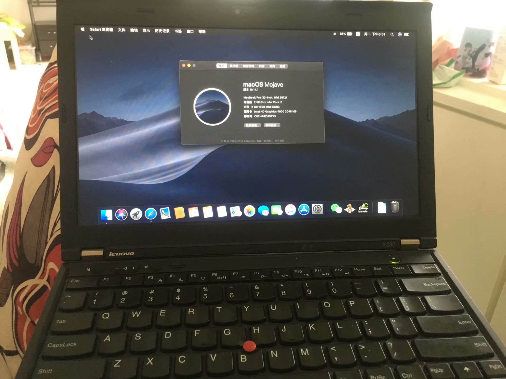 Thinkpad x230换上了黑苹果macOS Mojave 10.14.1|鸟叔の窝