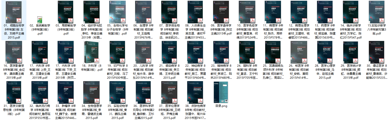 人卫出版社十二五教材 七年制八年制临床医学专业教材合集 pdf电子版