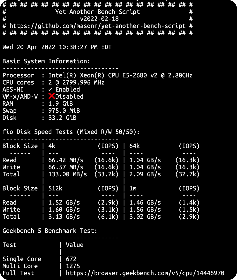 RackNerd 劳动节闪购第八波 GB5 benchmark