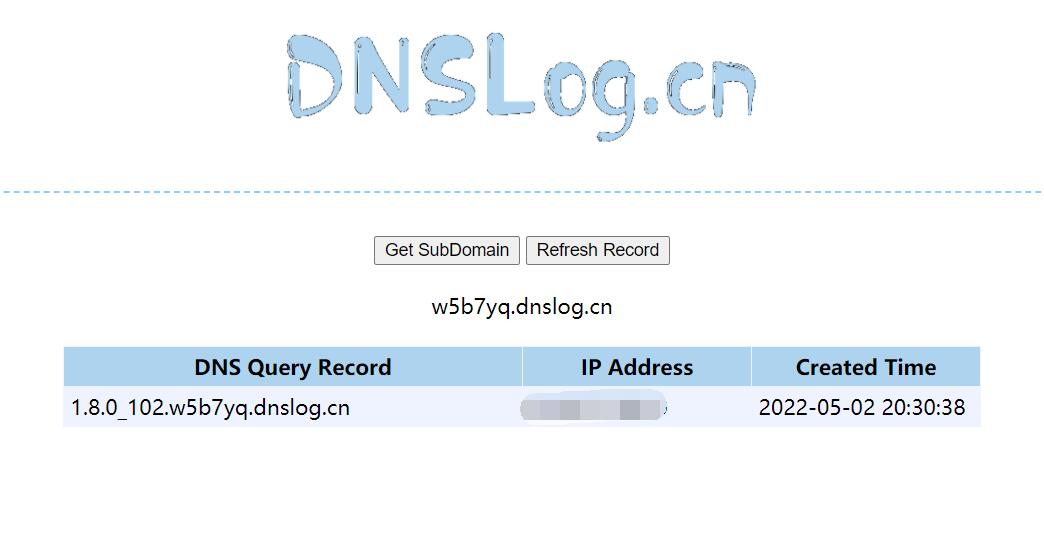 DNSLog 结果 DNSLog 结果
