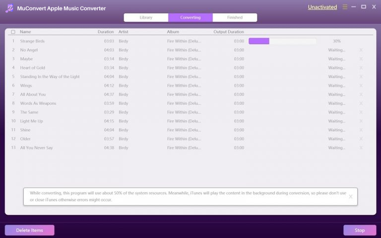 MuConvert Apple Music Converter (Mac) screenshot