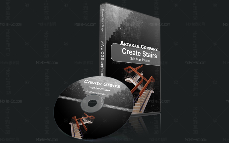 3ds Max楼梯参数化设计插件Artakan_Create_Stairs 3.0.0 for 3ds Max 2014-2023 官方破解版