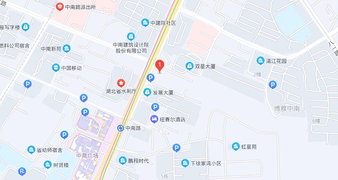 武汉中勘大厦在地图上的位置显示