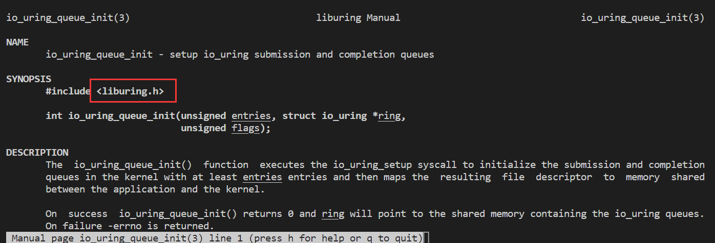 io_uring_queue_init 手册