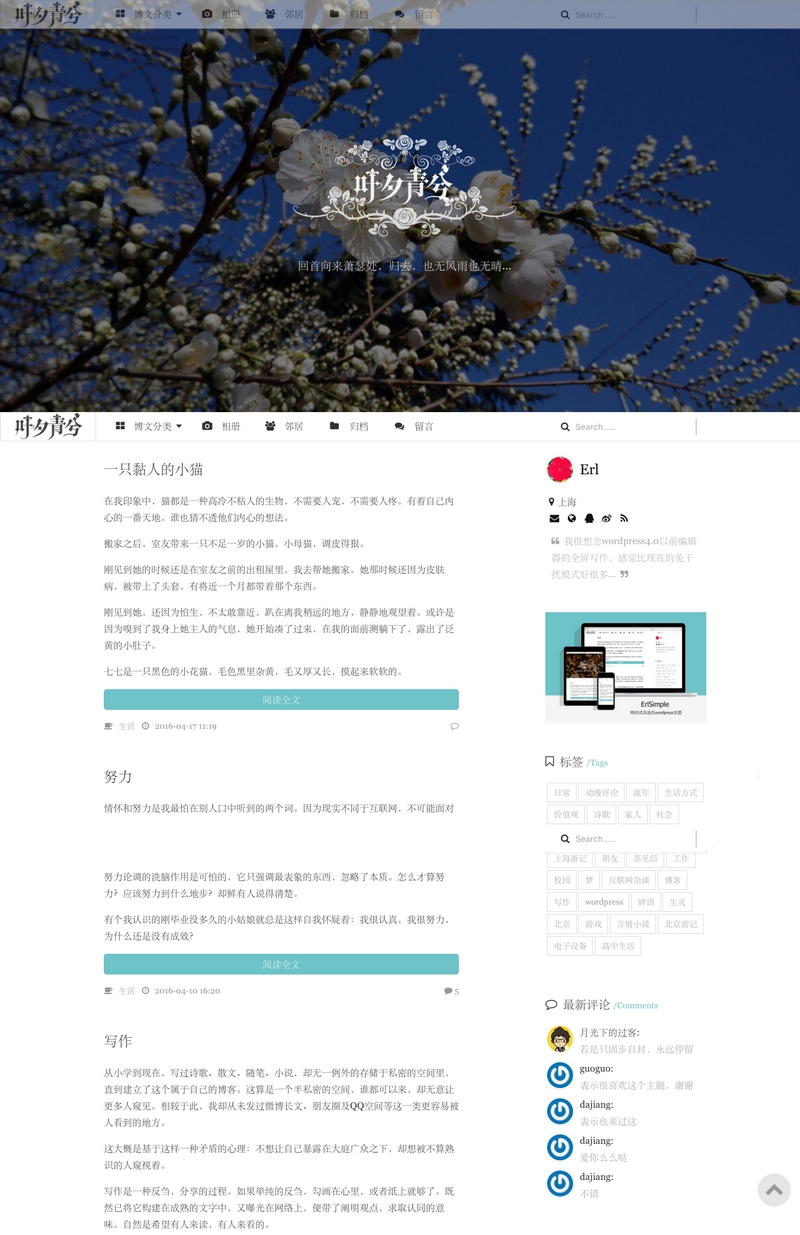 wordpress极简优秀的博客主题源码–ErlSimpleV1.5主题插图 wordpress极简优秀的博客主题源码–ErlSimpleV1.5主题插图